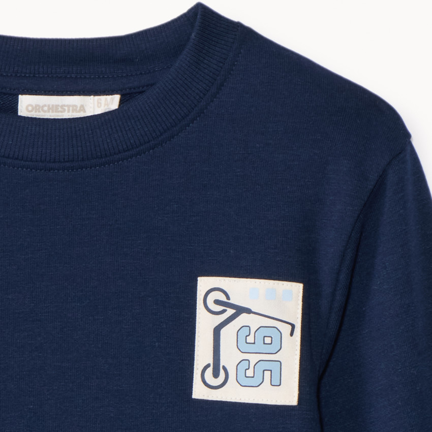 Sudadera de felpa con estampado de patinete para niño 