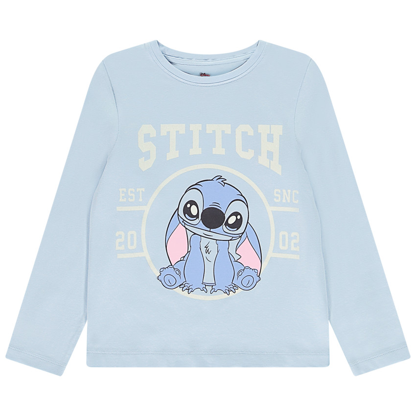 Camiseta de manga larga con estampado de Stitch de Disney para niña 