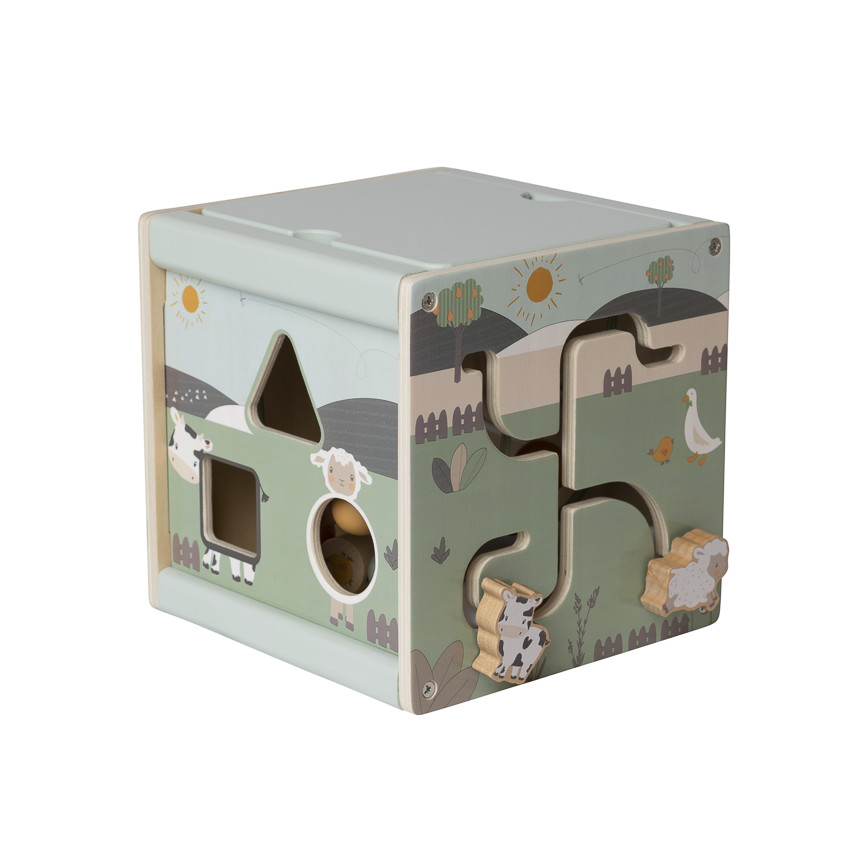 Cube multi-activités en bois Ferme 