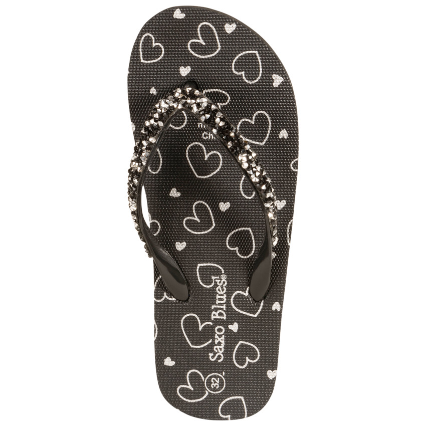 Sandalias con estampado de corazones y tiras con strass para niña según la edad 