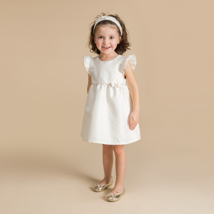 Vestido de ceremonia de jacquard floral con diadema para bebé niña  Additional Vestido de ceremonia de jacquard floral con diadema para bebé niña