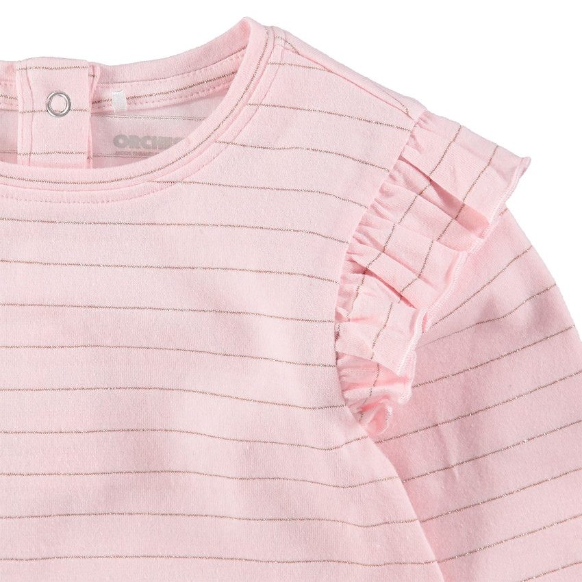 Camiseta de manga larga de punto con finas rayas doradas  Additional Camiseta de manga larga de punto con finas rayas doradas