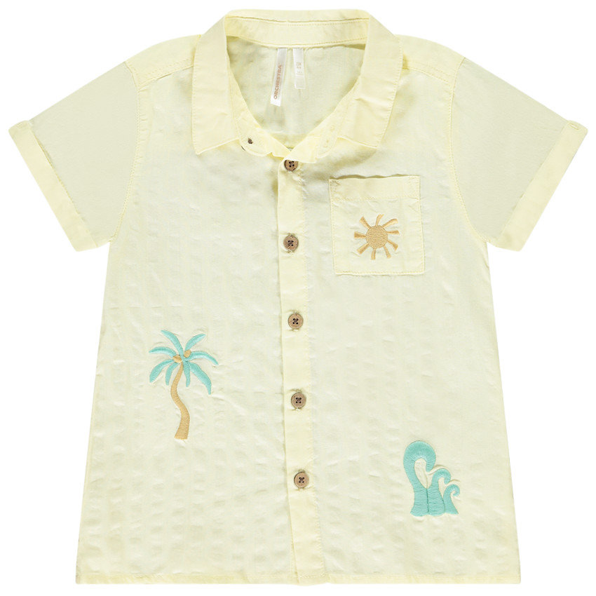 Camisa de manga corta con bordados 3D para bebé niño 