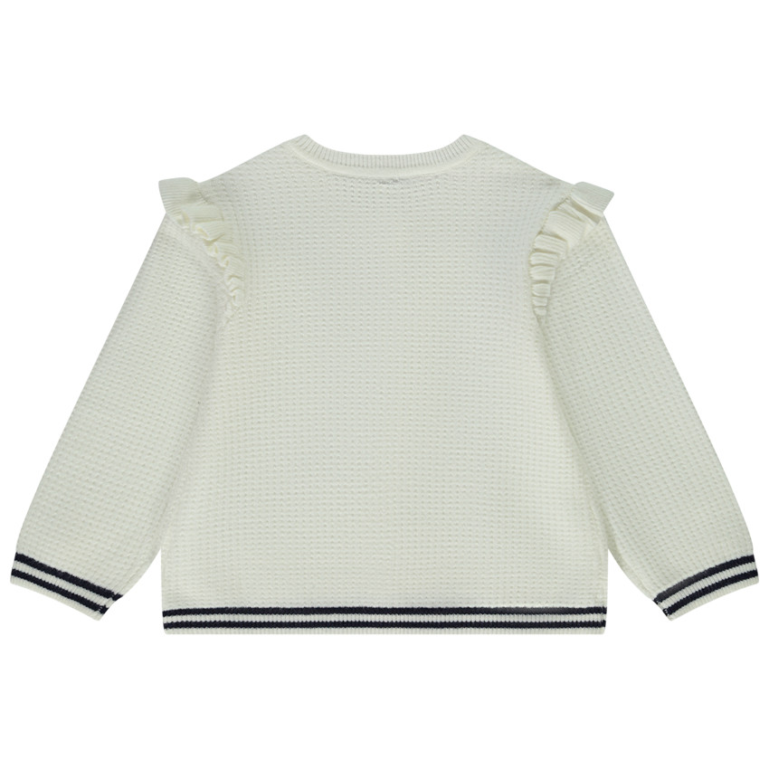 Chaleco de punto fantasía con volantes para bebé niña 