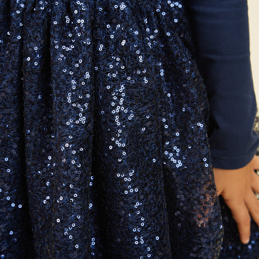 Ropa de ceremonia efecto 2 en 1 con lentejuelas para niña 