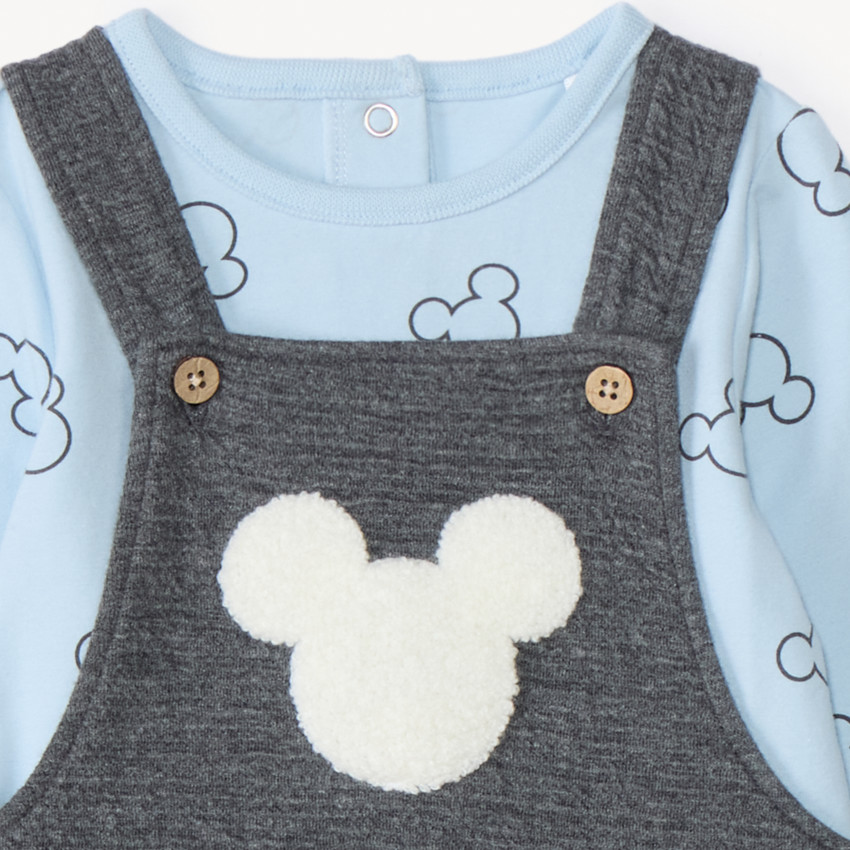 Ensemble 2 pièces avec salopette Mickey Disney pour bébé garçon 