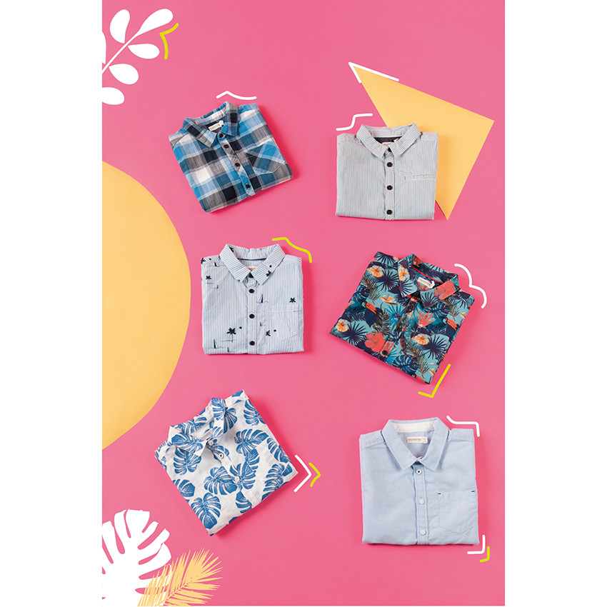 Camisa de manga corta azul con bolsillo  Additional Camisa de manga corta azul con bolsillo