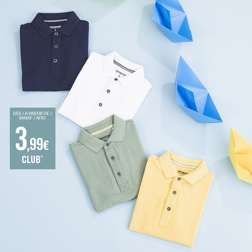 Polo liso de manga corta de algodón para niño  Additional Polo liso de manga corta de algodón para niño