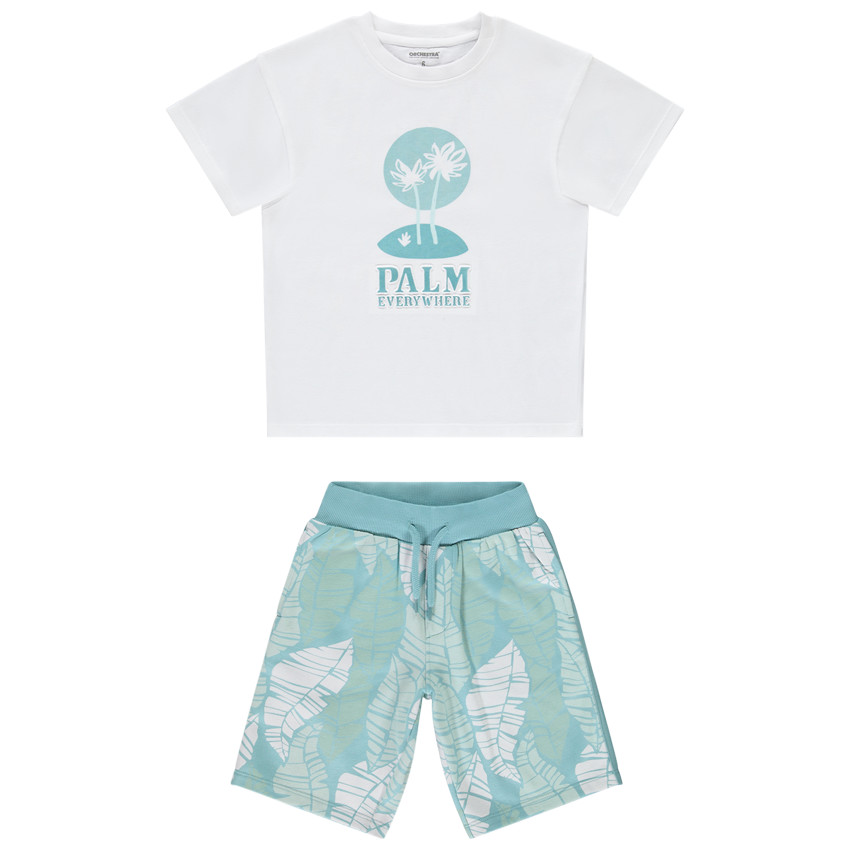Conjunto de 2 piezas con estampado de palmeras para niño 