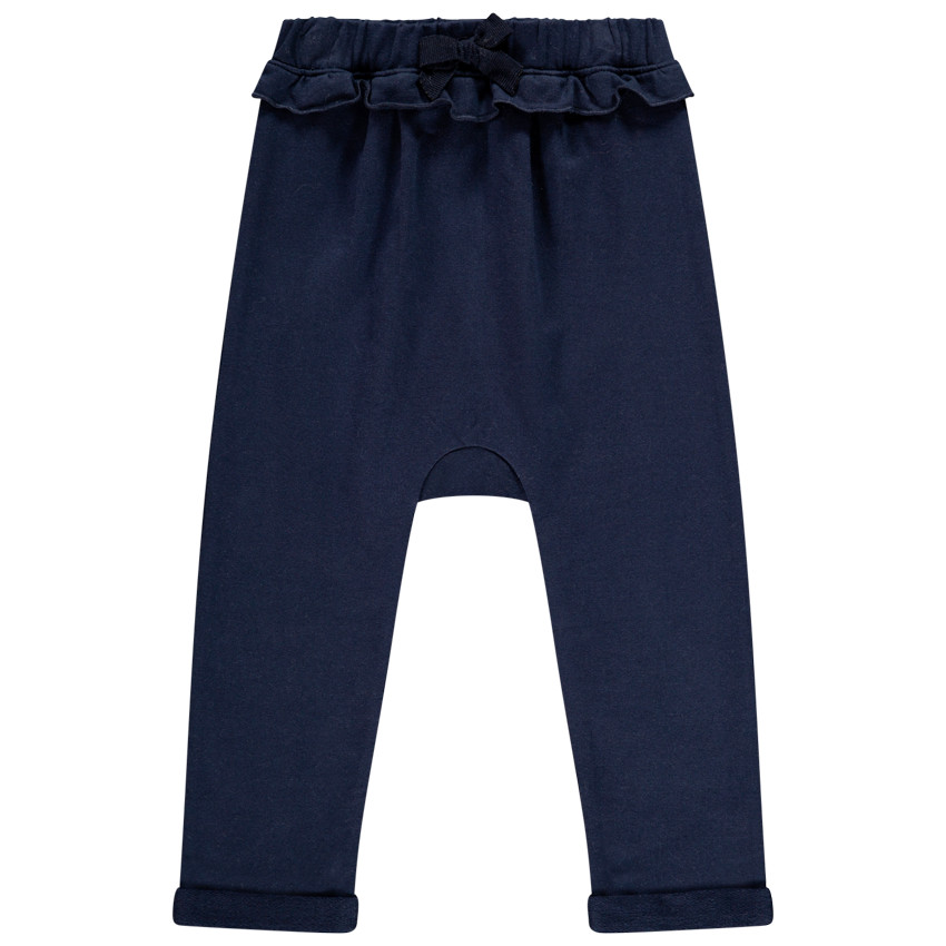 Pantalón de jogging de felpa con volante para bebé niña 