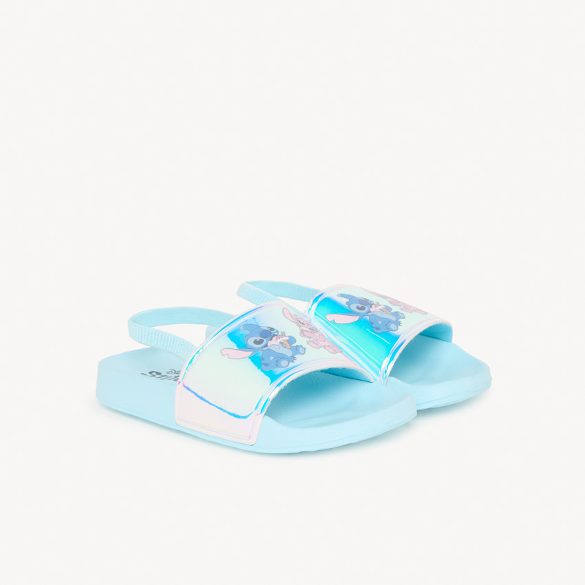 Claquetas iridiscentes Stitch y Angel de Disney para niña - con tira según la talla 