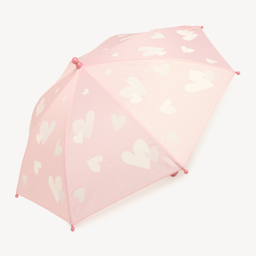 Sombrilla para niña con estampado de corazones 