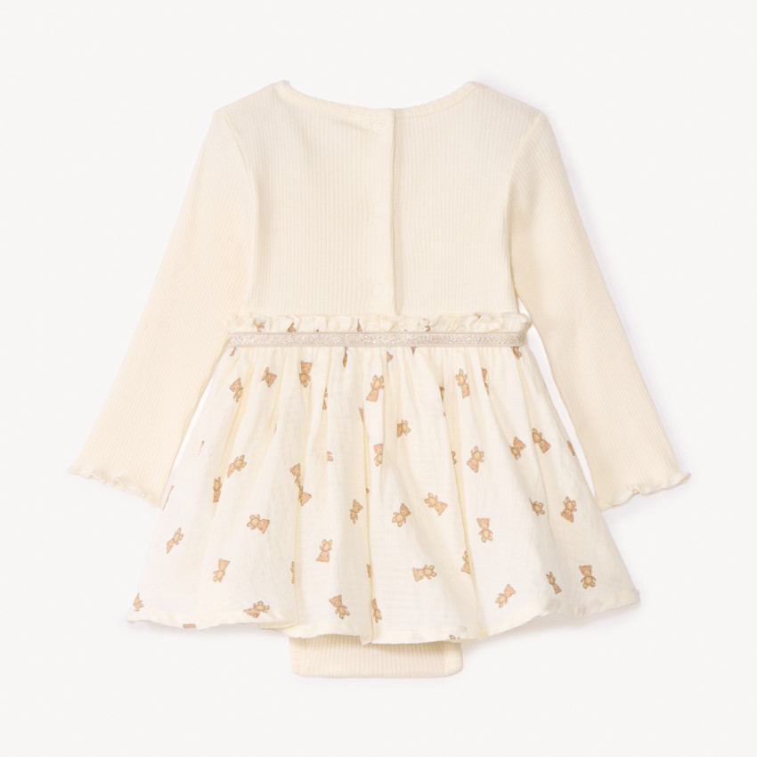 Vestido 2 en 1 con estampado de ositos para niña bebé 