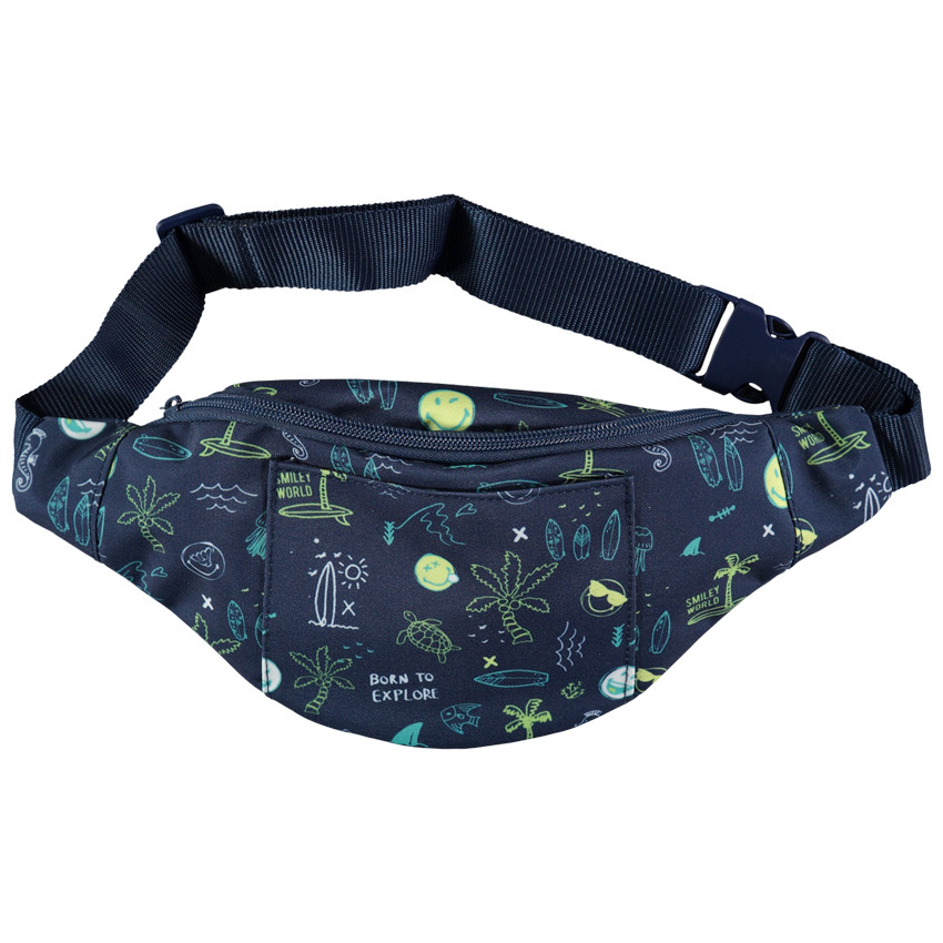 bolso banane estampado Smiley à bolsillos 