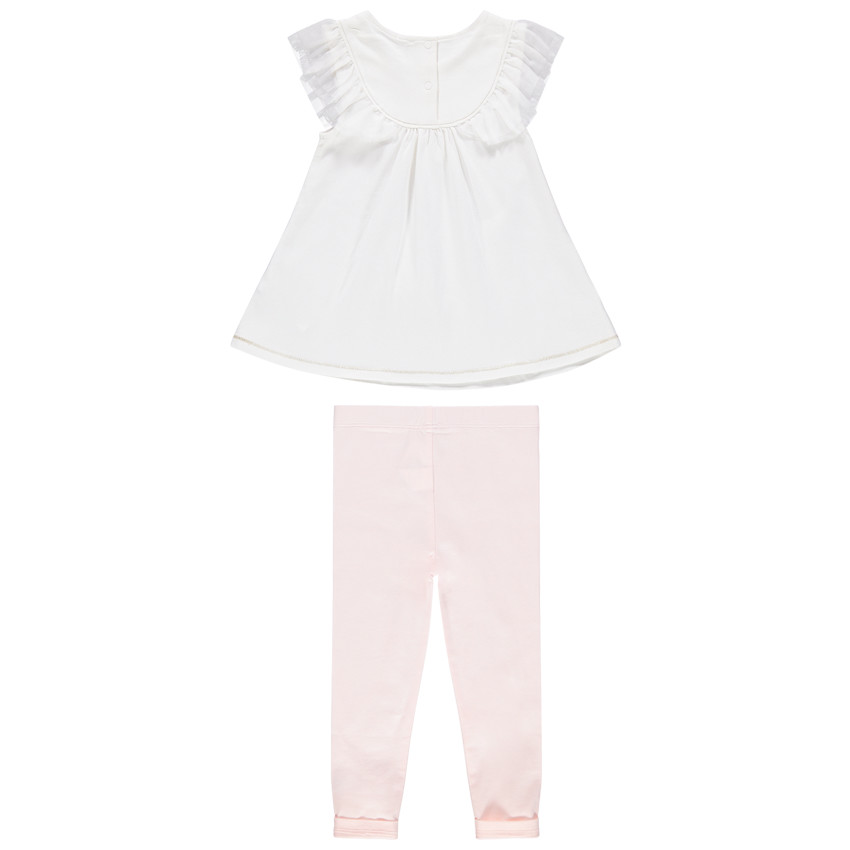 Conjunto de túnica con estampado de cisne y leggings rosas  Additional Conjunto de túnica con estampado de cisne y leggings rosas