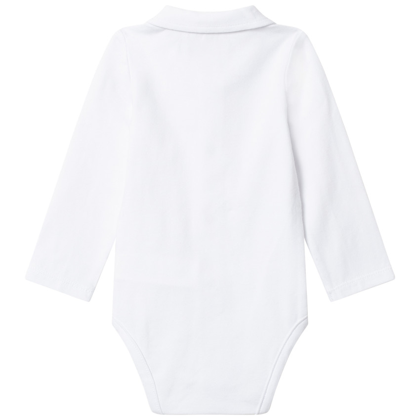 Body manga larga de algodón orgánico con cuello polo  Additional Body manga larga de algodón orgánico con cuello polo