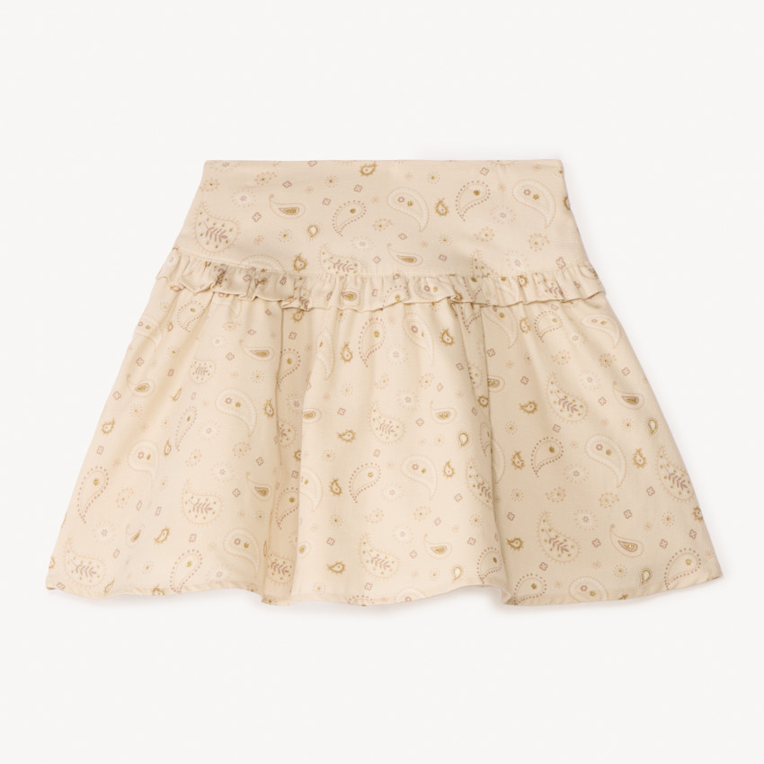 Falda con volantes estampada de cachemira niña 