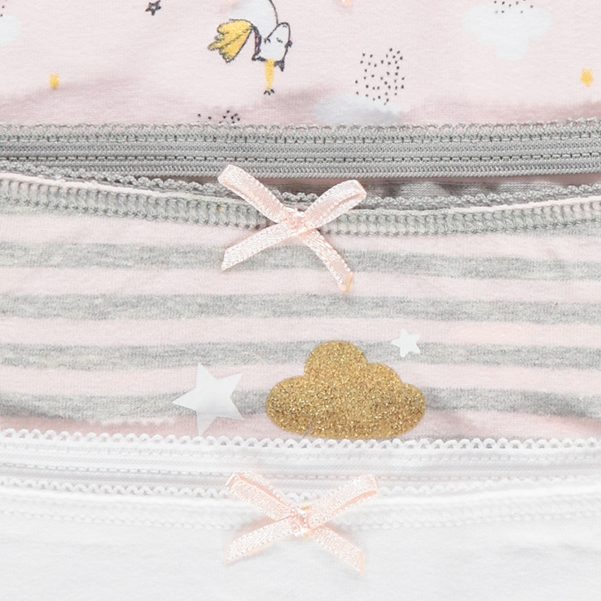 Juego de 3 culottes de algodón con unicornios estampados 