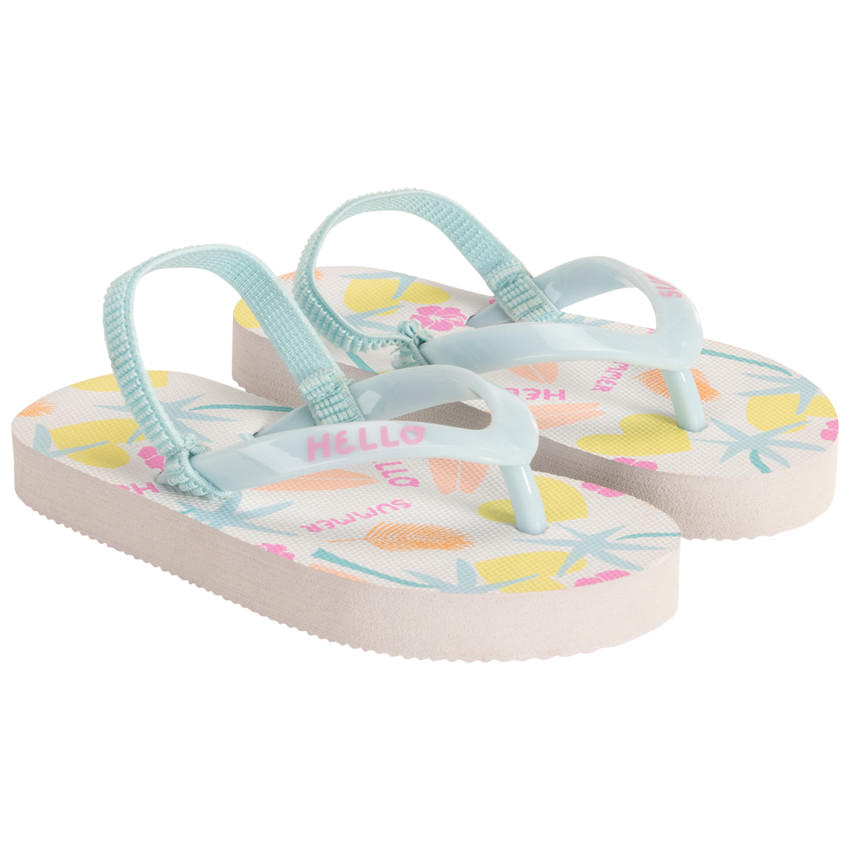 Chanclas estampado verano y tira estampada para niña con correa según la edad 