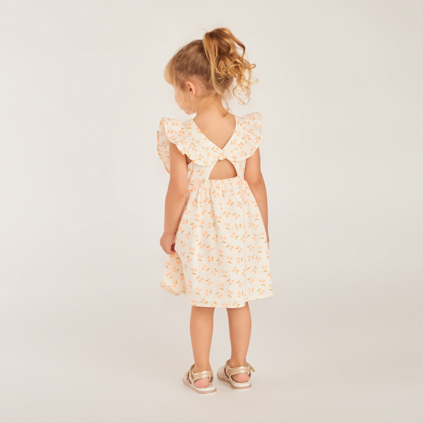 Ropa de manga corta con volantes y estampado de cerezas para bebé niña 