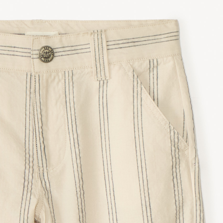 Bermudas de rayas de tela para niño 