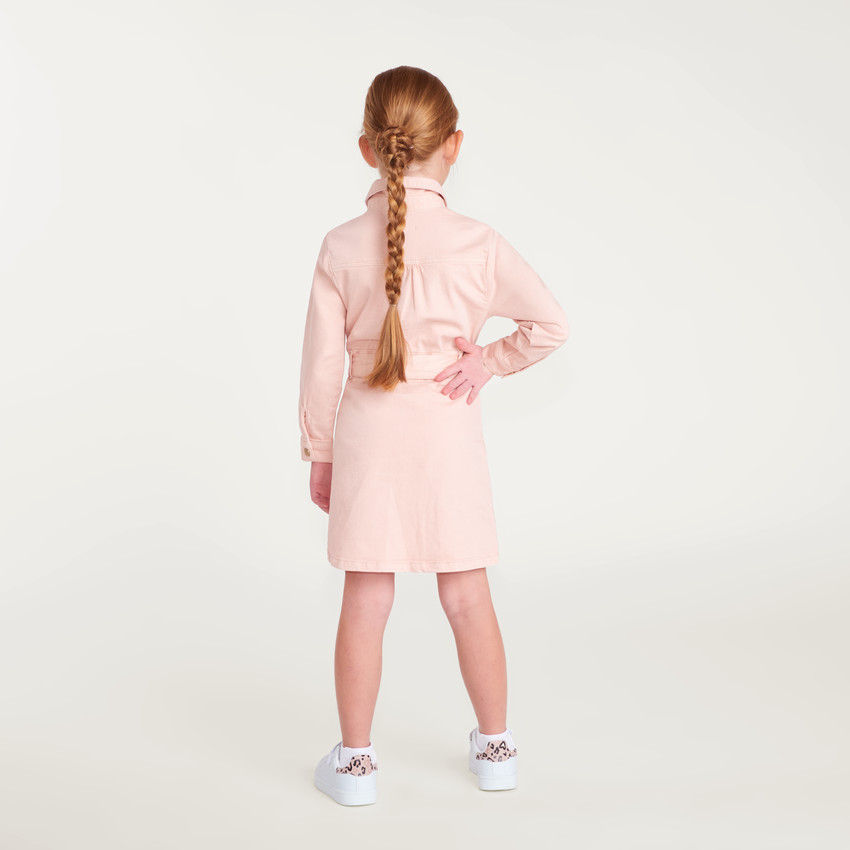 Robe en denim à manches longues pour fille colorée 