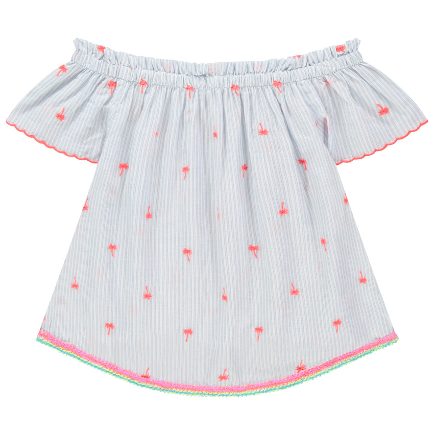 Túnica manga corta estampado rayas y palmeras  Additional Túnica manga corta estampado rayas y palmeras