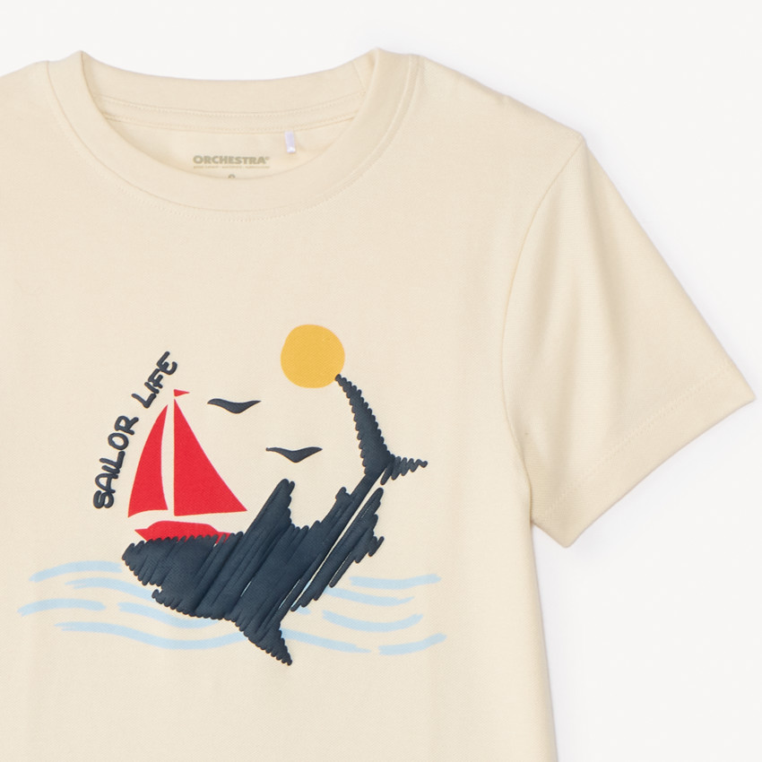 Conjunto de camiseta de manga corta + pantalón corto con diseño para niño 