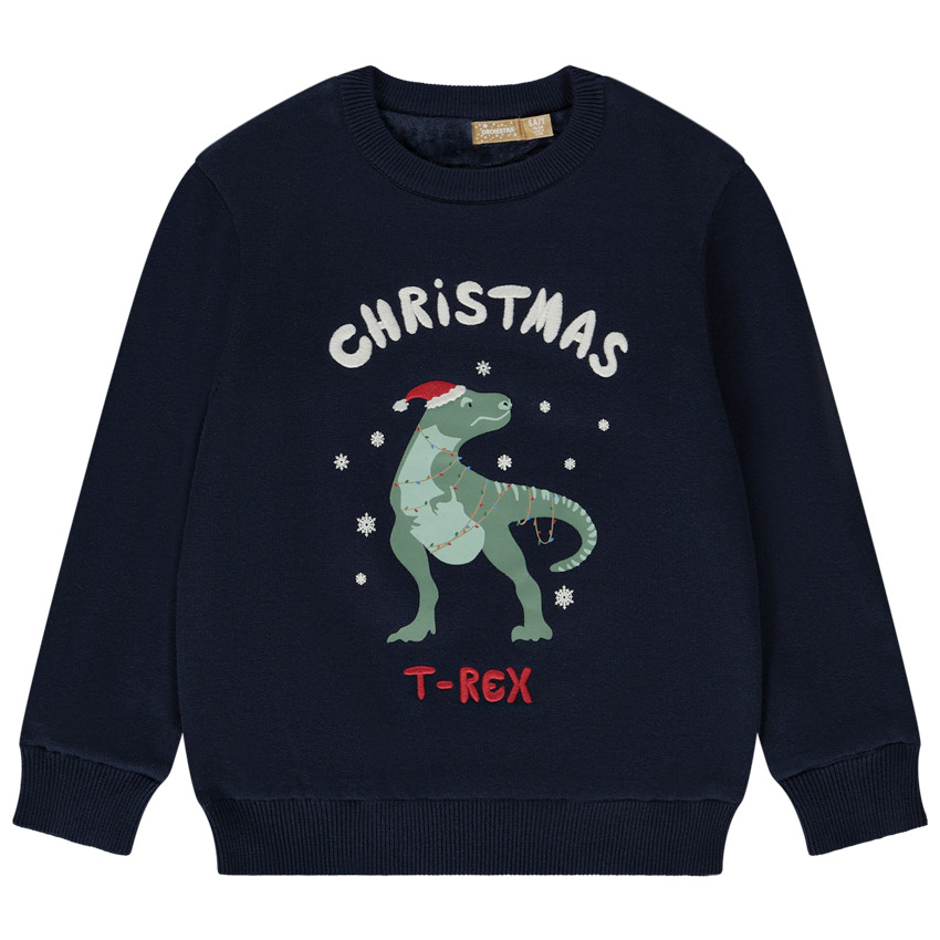 Sudadera de punto con estampado de dinosaurios para niño 