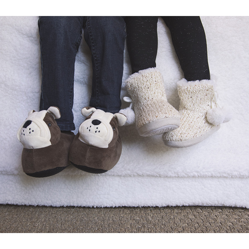 Patucos de peluche perro para niño 