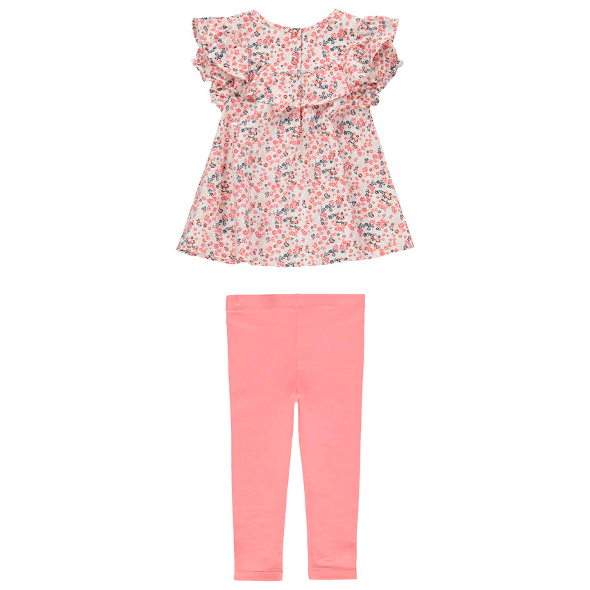 Ensemble avec tunique fleurie et legging uni 