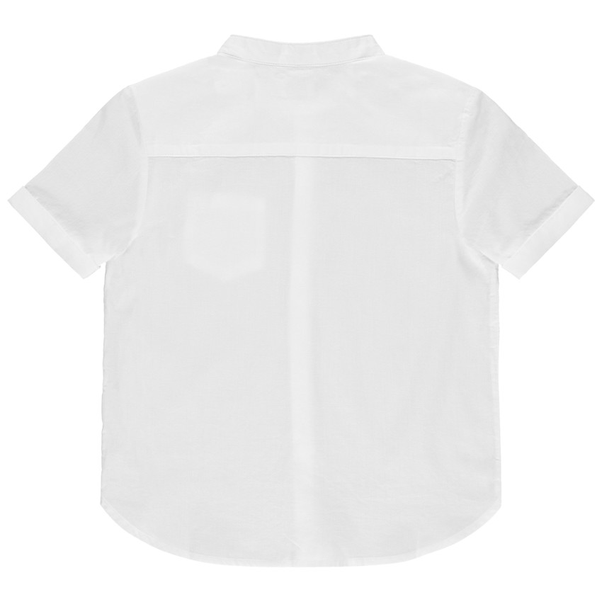 camisa de ceremonia blanca con cuello mao y bolsillo  Additional camisa de ceremonia blanca con cuello mao y bolsillo
