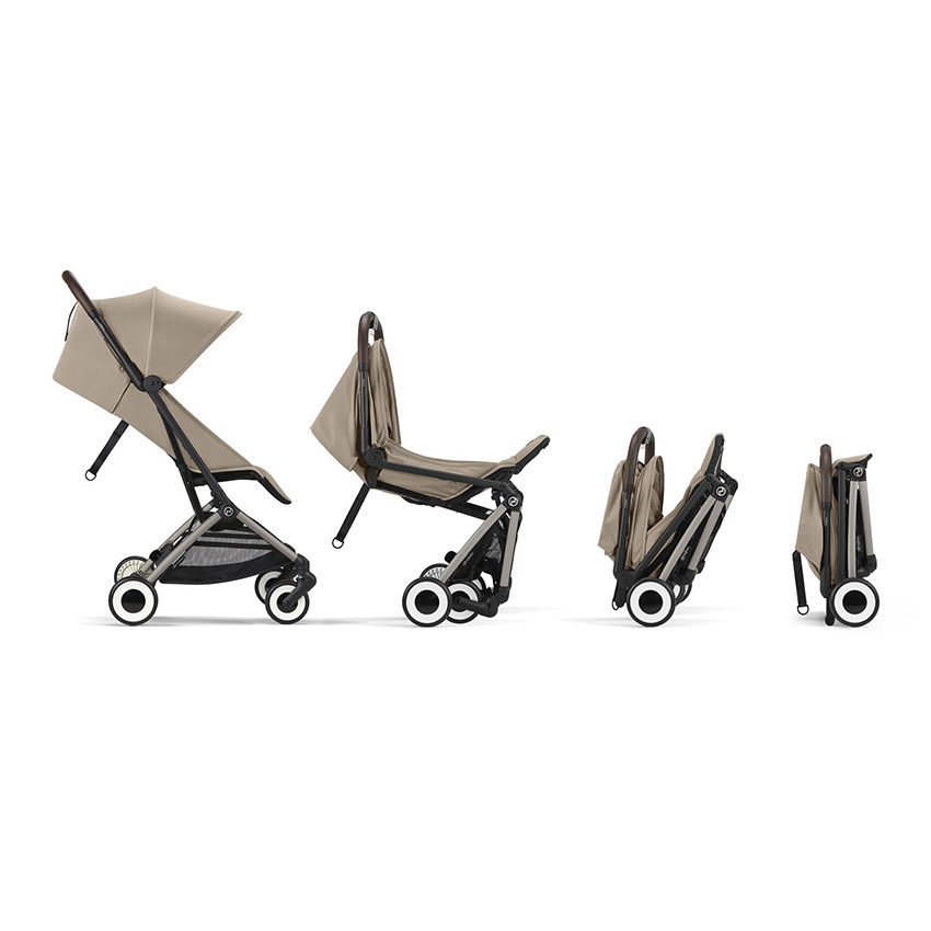 Carrito de bebé ultra compacto Orfeo chasis silver color fog grey 
