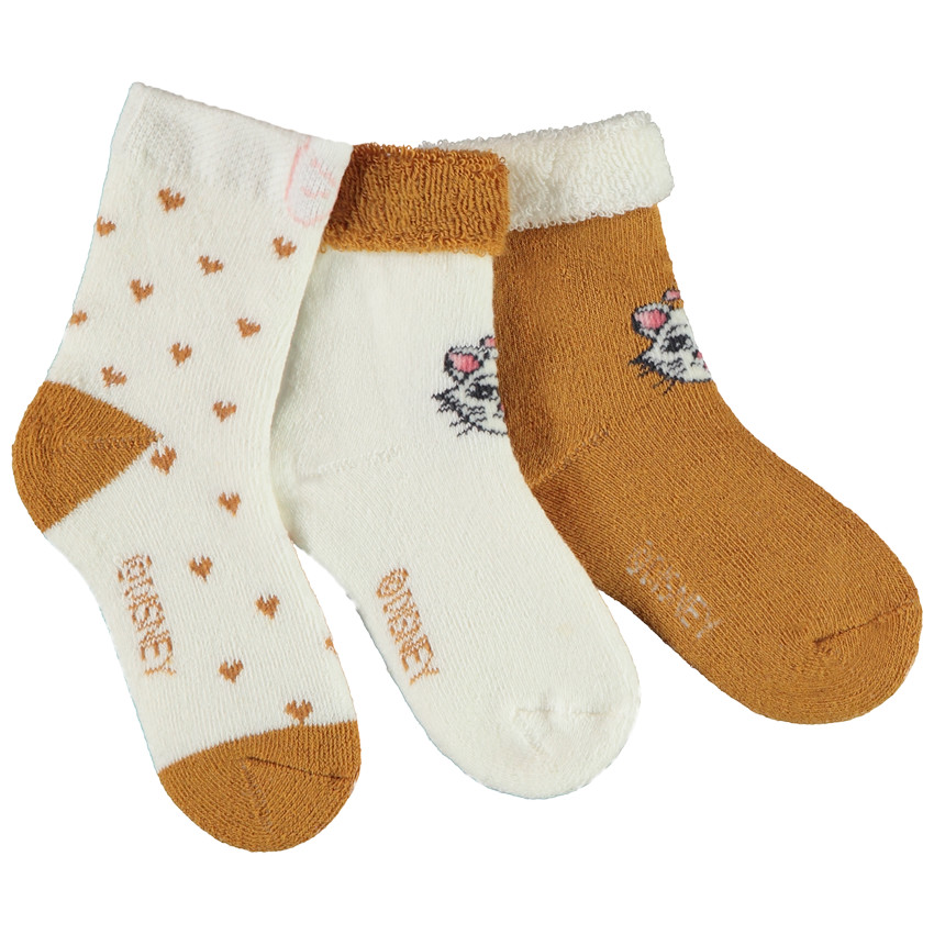Lot de 3 paires de chaussettes bouclette Marie Les Aristochats Disney pour bebe fille Orchestra