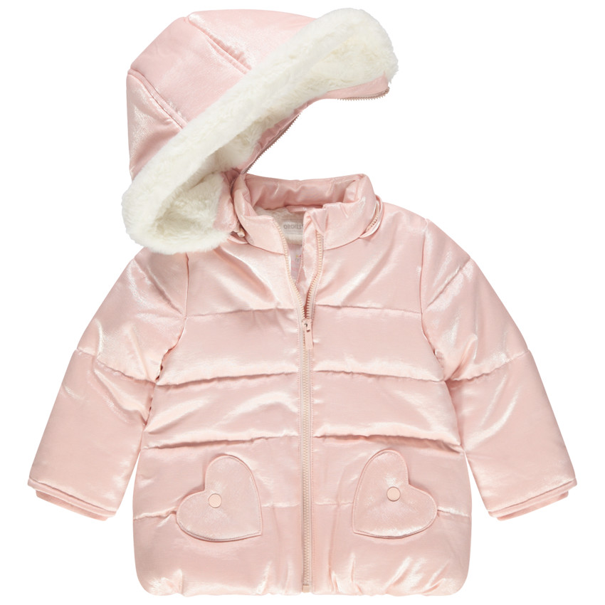 Plumífero efecto satinado forro de  sherpa con alas en relieve   Additional Plumífero efecto satinado forro de  sherpa con alas en relieve