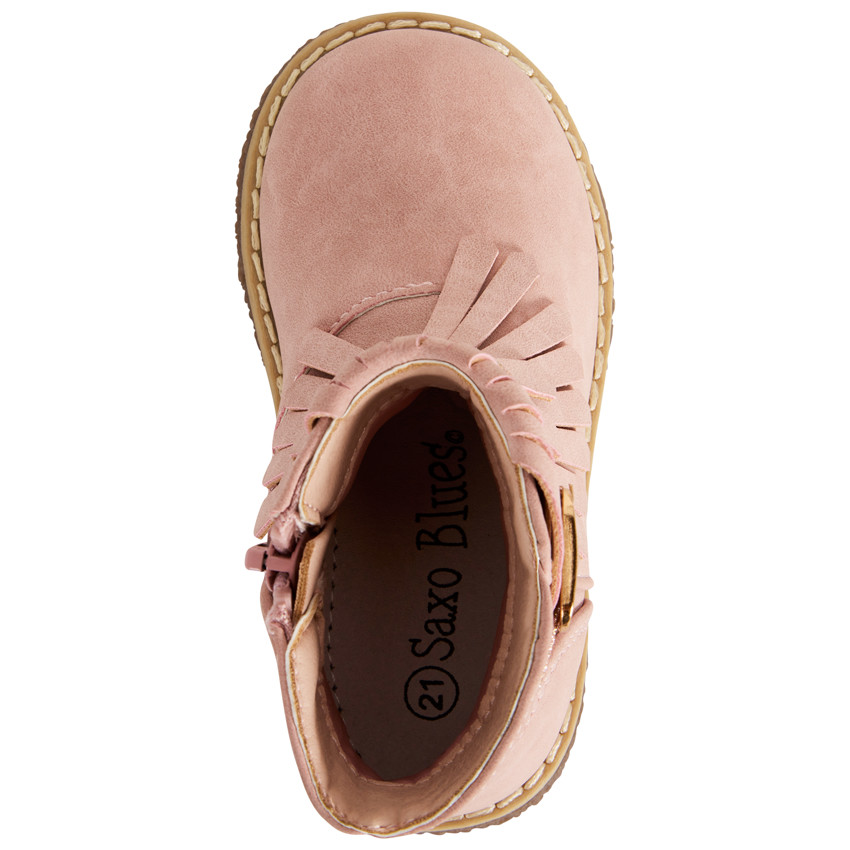 Botines con cremallera, flecos y purpurina para bebé niña 