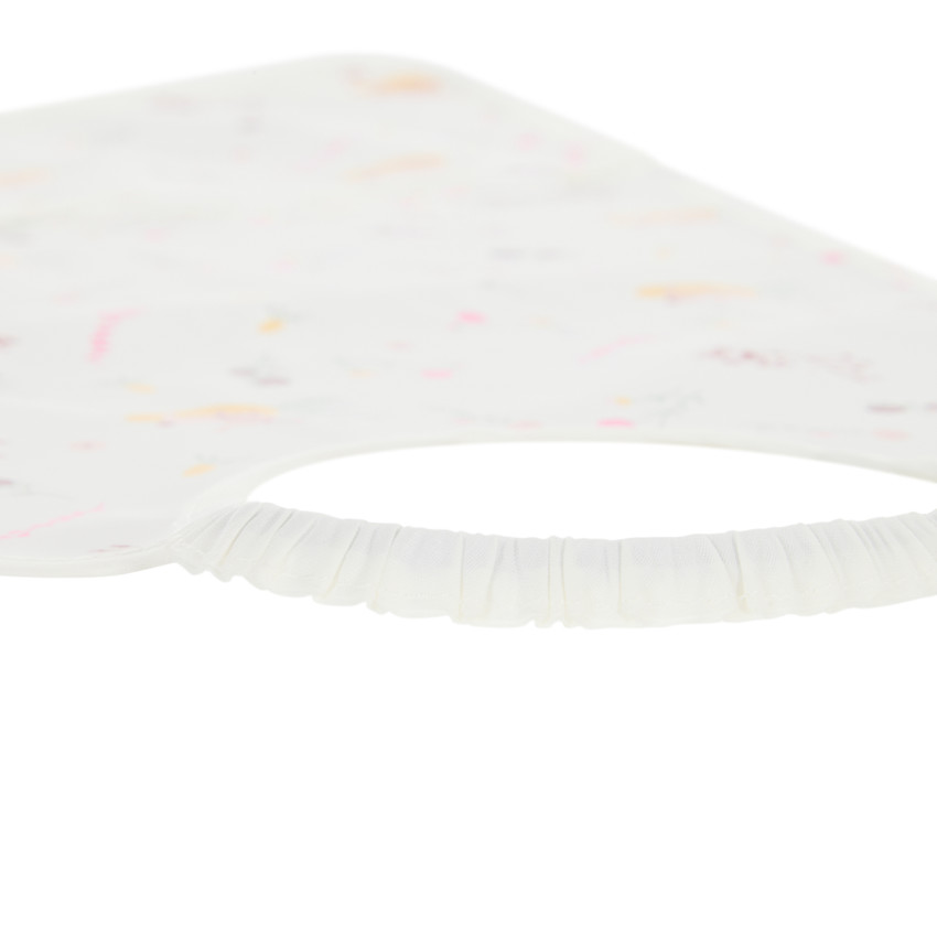Babero impermeable con bolsillo y cuello elástico estampado flores 