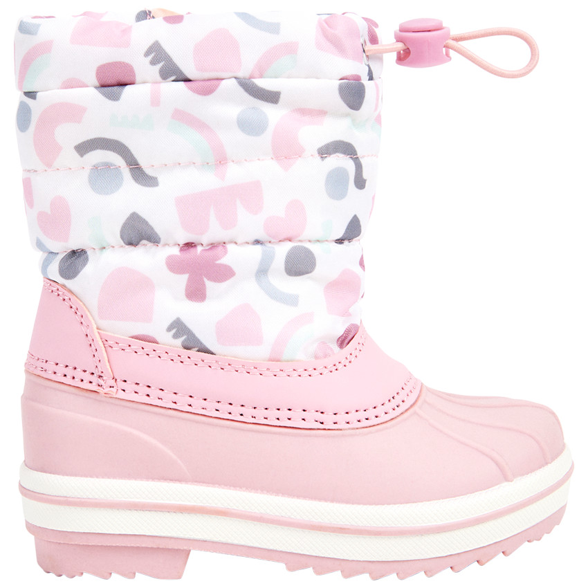 Pelele rosa estampado arty con cordón ajustable para bebé niña 