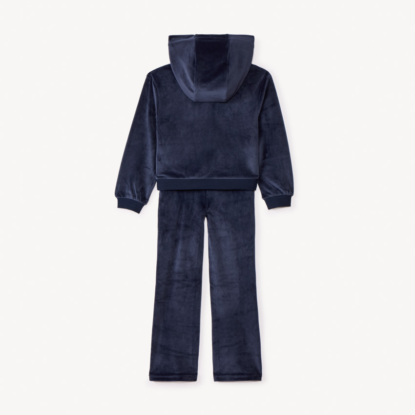 Ensemble en velours gilet à capuche + jogging pour fille  