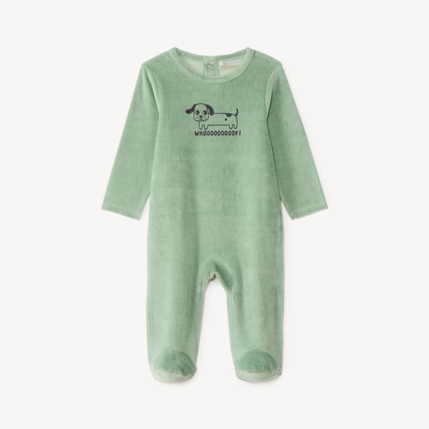 Duerme bebé niño de felpa con estampado lindo. 