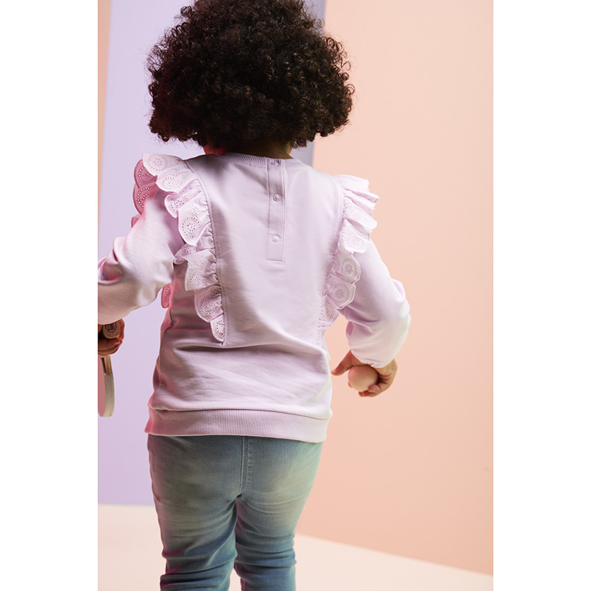 Sudadera de felpa con detalles de volantes para bebé niña 