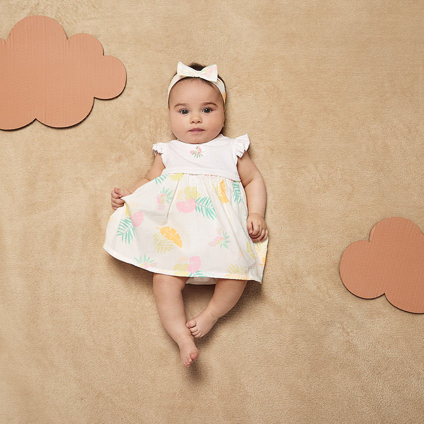 Diadema con nudo estampado de hojas para bebé niña 