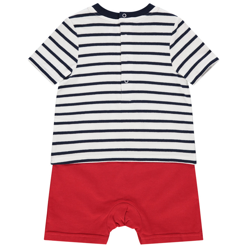 Combinación corta efecto 2 en 1 a rayas colocadas 