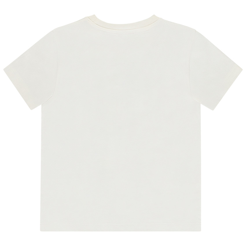 Camiseta de manga corta bordada efecto mosaico para niño 