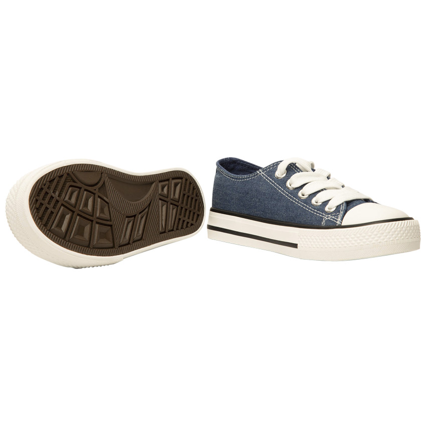 Zapatillas bajas de lona con cordones mixtos 