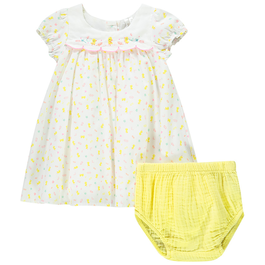 Ensemble robe + bloomer imprimé poussin pour bébé fille  Additional Ensemble robe + bloomer imprimé poussin pour bébé fille