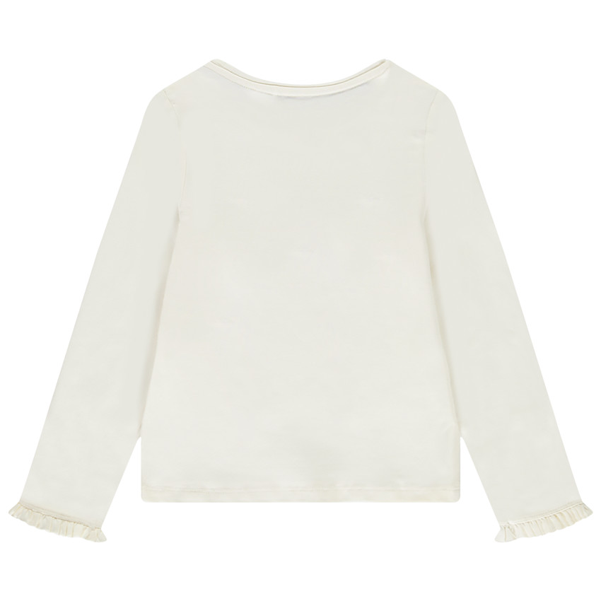 Camiseta de manga larga con nudo de tul para niña 