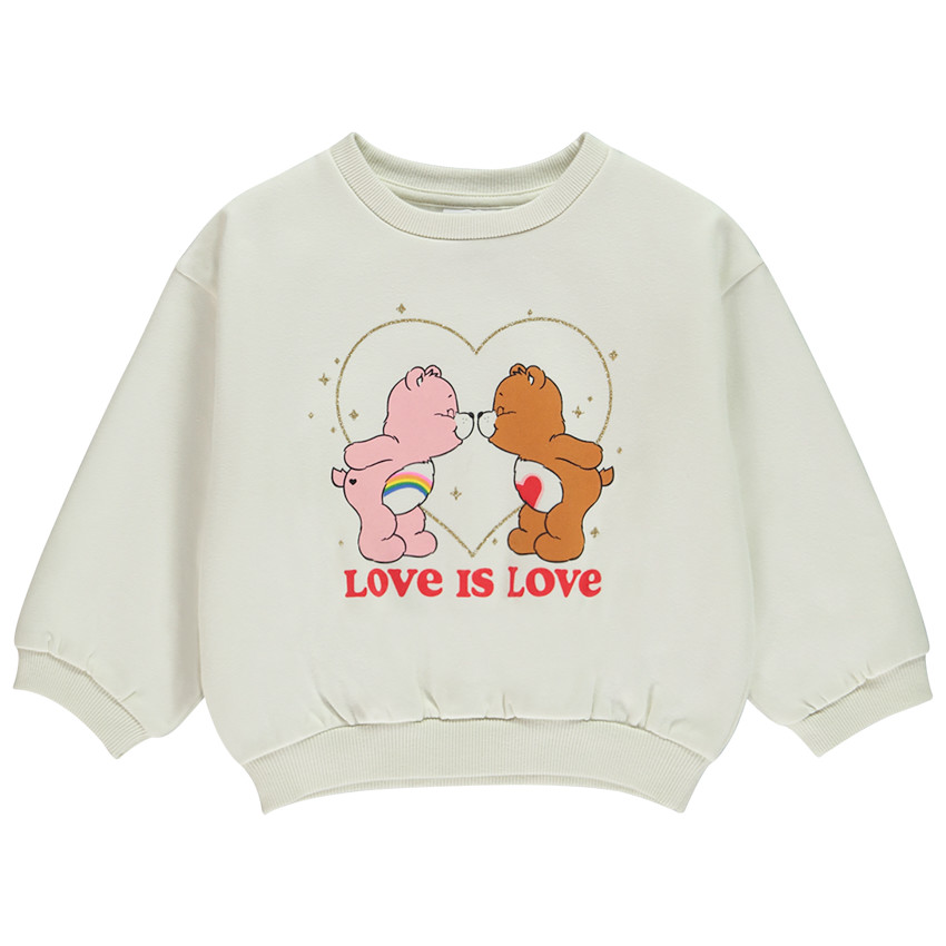Sudadera oversize con estampado brillante de Los Ositos Cariñosos para bebé niña 