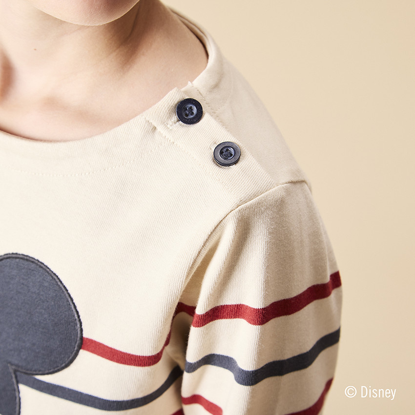 Camiseta de rayas de Mickey Disney con mangas largas para niño 