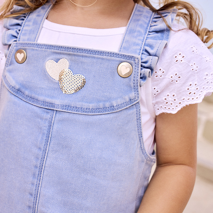 Camiseta manga corta en bordado inglés para bebé niña 